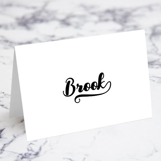 Fette Brush Script K Swash Namensplatzkarten Tischnummer
