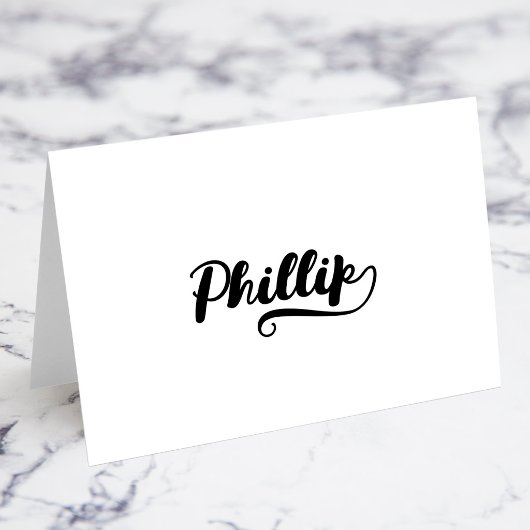 Fette Brush Script P Swash Namensplatzkarten Tischnummer
