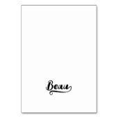 Fette Brush Script U Swash Namensplatzkarten Tischnummer (Vorderseite)