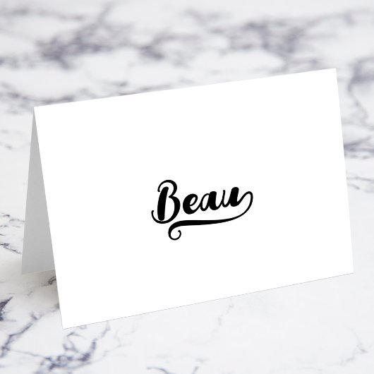Fette Brush Script U Swash Namensplatzkarten Tischnummer
