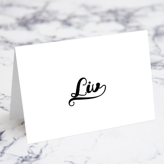 Fette Brush Script V Swash Namens Karten