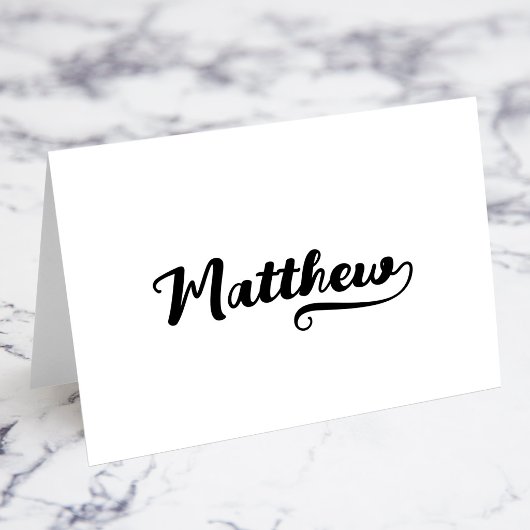 Fette Brush Script W Swash Namens Karten