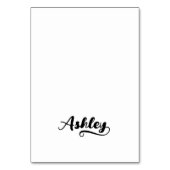 Fette Brush Script Y Swash Namensplatzkarten Tischnummer (Vorderseite)