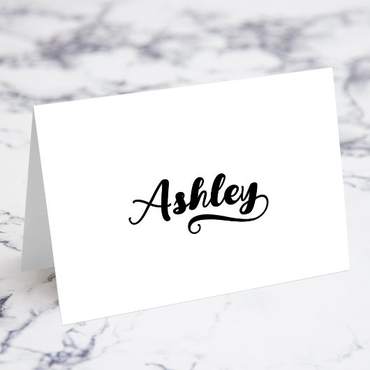 Fette Brush Script Y Swash Namensplatzkarten Tischnummer