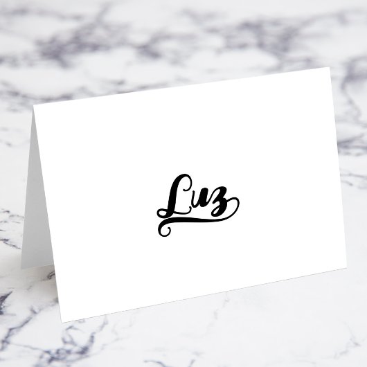 Fette Brush Script Z-Schwung Namensplatzkarten Tischnummer