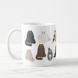 Fette Cartoon Fett Katzen Blick Kaffeetasse