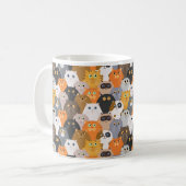 Fette Cartoon Fett Katzen Blick Kaffeetasse (Vorderseite Links)