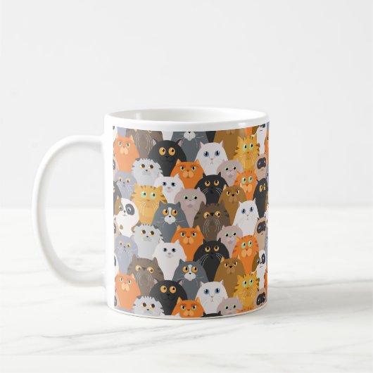 Fette Cartoon Fett Katzen Blick Kaffeetasse (Links)