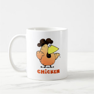 Fette Cartoon-Huhn-Tasse der Huhn-Tassen-  gelbe Kaffeetasse