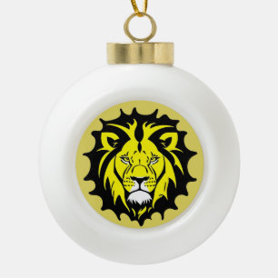 Fette Cartoon-Löwenkopf-Illustration Keramik Kugel-Ornament