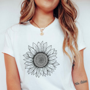 Fette Daisy-Linienkunst; Einfache Sommerblume  T-Shirt