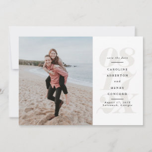 Fette Datums neutrales beige Foto Save The Date