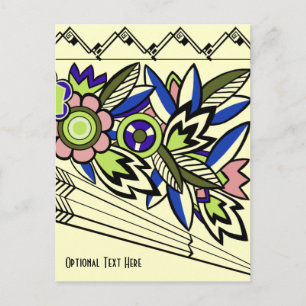 Fette Deco-Blumen in Gelb Postkarte