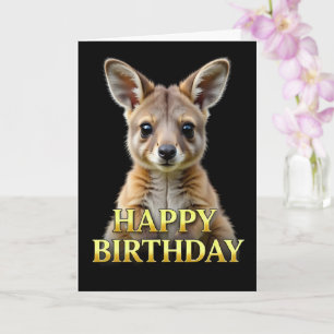 FETTE DEUTLICHE NAHAUFNAHME KANGAROO-JOEY-GEBURTST KARTE