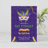 Fette Dienstag-Party Einladung (Stehend Vorderseite)