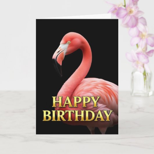 FETTE DISTINCTIVE FLAMINGO-GEBURTSTAGSKARTE KARTE (Orchidee)