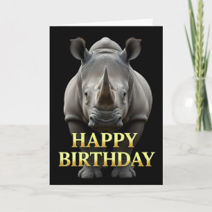 FETTE DISTINCTIVE NAHAUFNAHME-NASHORN-GEBURTSTAGSK KARTE