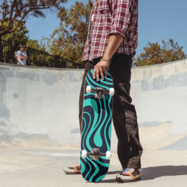 Fette Dynamische Abstrakte Schiefer Teal 20 cm Skateboard