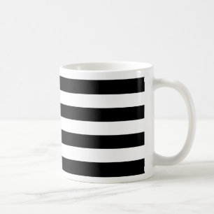 Fette einfache schwarz-weiße Streifen Kaffeetasse