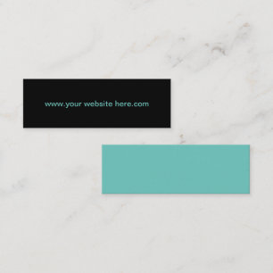 Fette einfache türkisfarbene Website Minimalistisc Mini Visitenkarte
