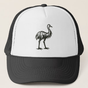 Fette Emu-Wildtinte-Bürste-Vogel-Illustration auf Truckerkappe