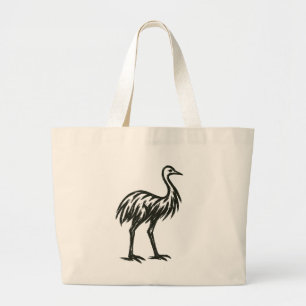 Fette Emu-Wildtinte-Bürsten-Vogel-Illustration auf Jumbo Stoffbeutel