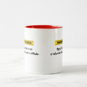 Fette faire Warnung spielerische Schrift Zweifarbige Tasse (Mittel)