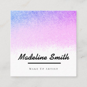 Fette falsche Glitter-Rosé-Nägel für Make-up-Artis Quadratische Visitenkarte
