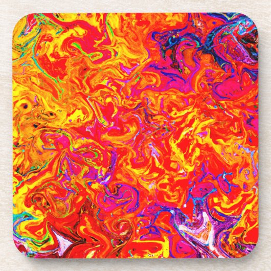 Fette Farben Abstractes Design Getränkeuntersetzer (Vorderseite)