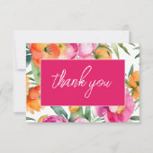 Fette Farben Rosa-Orangenbäume Eleganz Details Dankeskarte (Vorderseite)