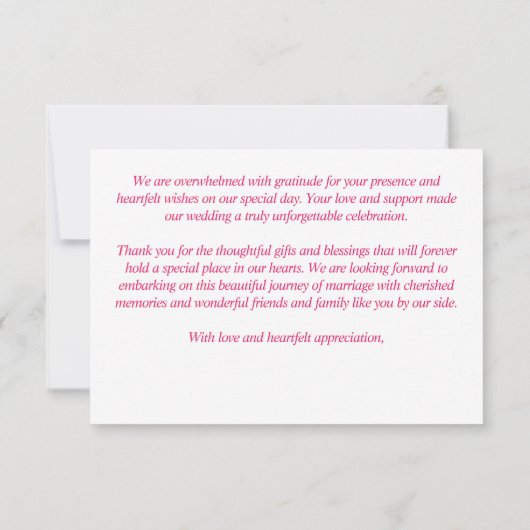 Fette Farben Rosa-Orangenbäume Eleganz Details Dankeskarte (Rückseite)