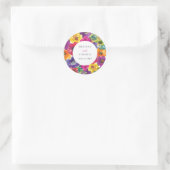 Fette Farbfeste Fiesta Blumenhochzeit  Runder Aufkleber (Tasche)