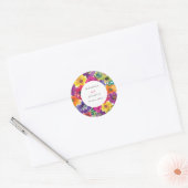 Fette Farbfeste Fiesta Blumenhochzeit  Runder Aufkleber (Umschlag)
