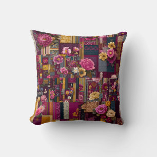Fette Farbige Boho Blumen-Patchwork-Muster Kissen