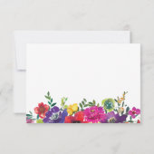Fette Farbige Fiesta Blumen Hochzeit QR-Code RSVP Karte (Rückseite)
