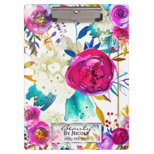 Fette Farbige Helle Moderne Florale Personalisiert Klemmbrett
