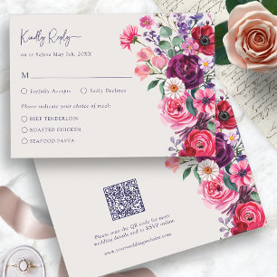 Fette Florale Antwortkarte RSVP Karte