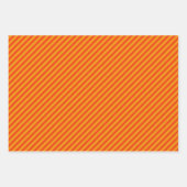 Fette Fun Simple Orange Fine Stripe Muster Geschenkpapier Set (Vorderseite 3)