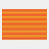 Fette Fun Simple Orange Fine Stripe Muster Geschenkpapier Set (Vorderseite 2)