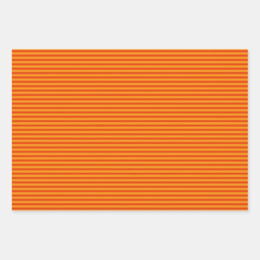 Fette Fun Simple Orange Fine Stripe Muster Geschenkpapier Set (Vorderseite 2)