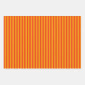 Fette Fun Simple Orange Fine Stripe Muster Geschenkpapier Set (Vorderseite)