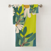 Fette Gänseblümchen-Blüte mit farbenfrohen Farbblö Badhandtuch Set (Insitu)
