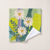 Fette Gänseblümchen-Blüte mit farbenfrohen Farbblö Badhandtuch Set (Waschlappen)