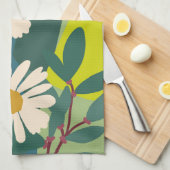 Fette Gänseblümchen-Blüte mit farbenfrohen Farbblö Geschirrtuch (Viertel Falte)