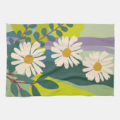 Fette Gänseblümchen-Blüte mit farbenfrohen Farbblö Geschirrtuch (Horizontal)