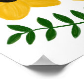 Fette gelbe moderne Blumen-Grafikmalerei Poster (Ecke)