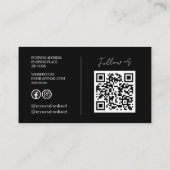Fette gelbe QR-Code-Fotografie Visitenkarte (Rückseite)