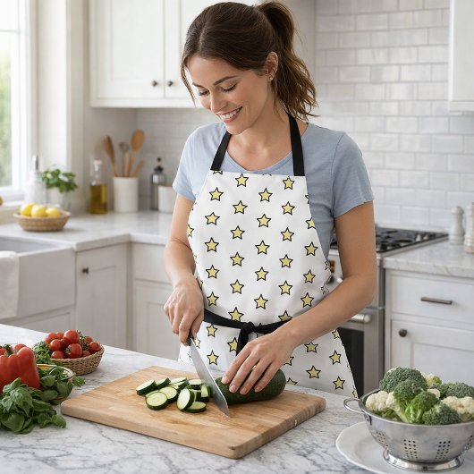 Fette gelbe Sternmuster-Grafikdesign Schürze