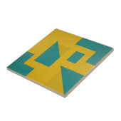 Fette geometrische abstrakte Gelb Teal Fliese (Seite)