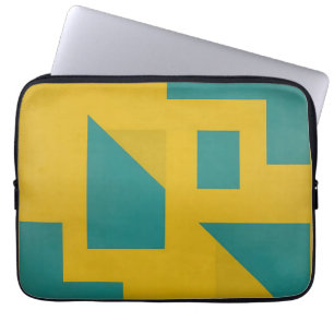 Fette geometrische abstrakte Gelb Teal Laptopschutzhülle